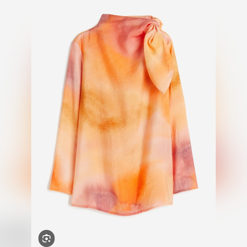Elegant Orange Tie-Dye Women's Top